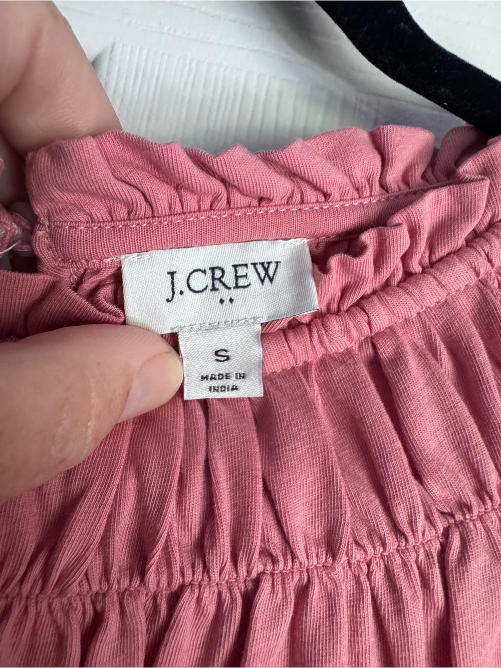 JCrew Smocked Yoke Short Sleeve Top, Pink Shirt, Feminine Top for Summero - Picture 3 of 6